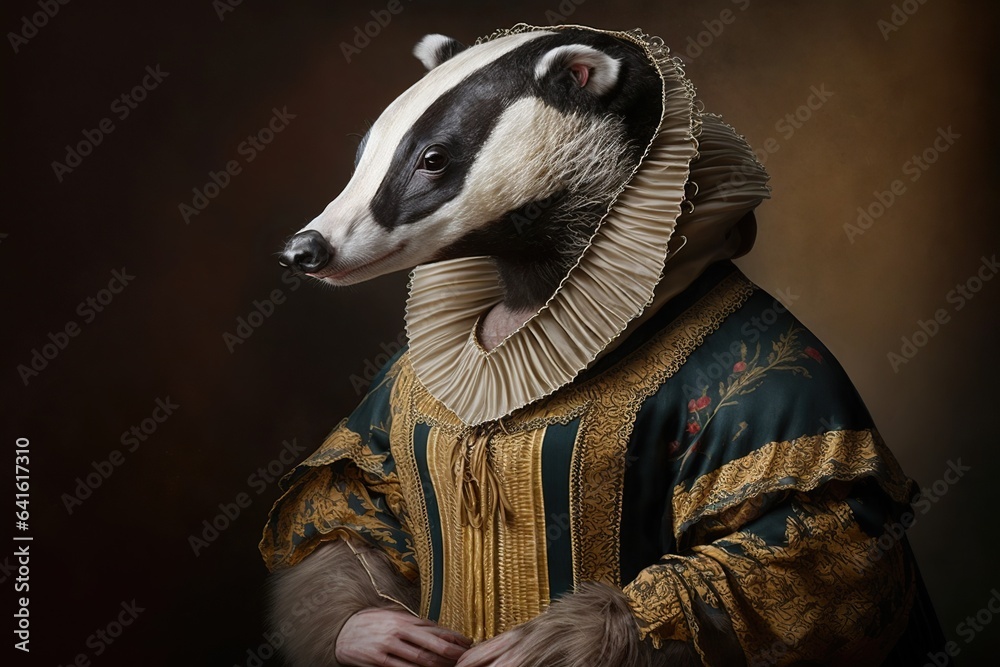 Badger in baroque dress Badger in baroque dress