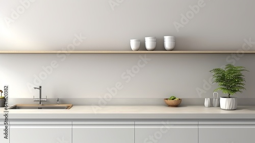 pantry kitchen mockup design template interior design concept with beautiful kitchen minimal decorating elevation kitchen showcase background,ai generate