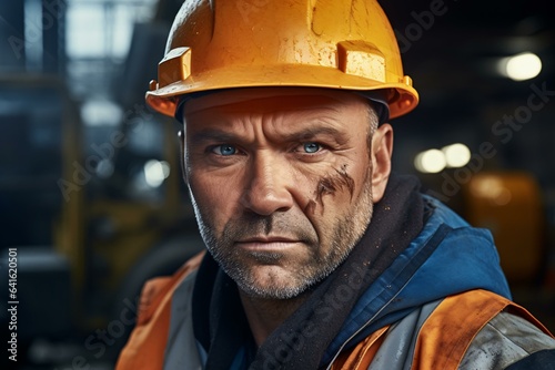 A construction worker in safety gear