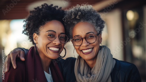 Two black women friendship smiling