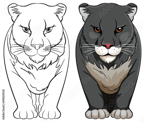 Black Panther Cartoon Walking