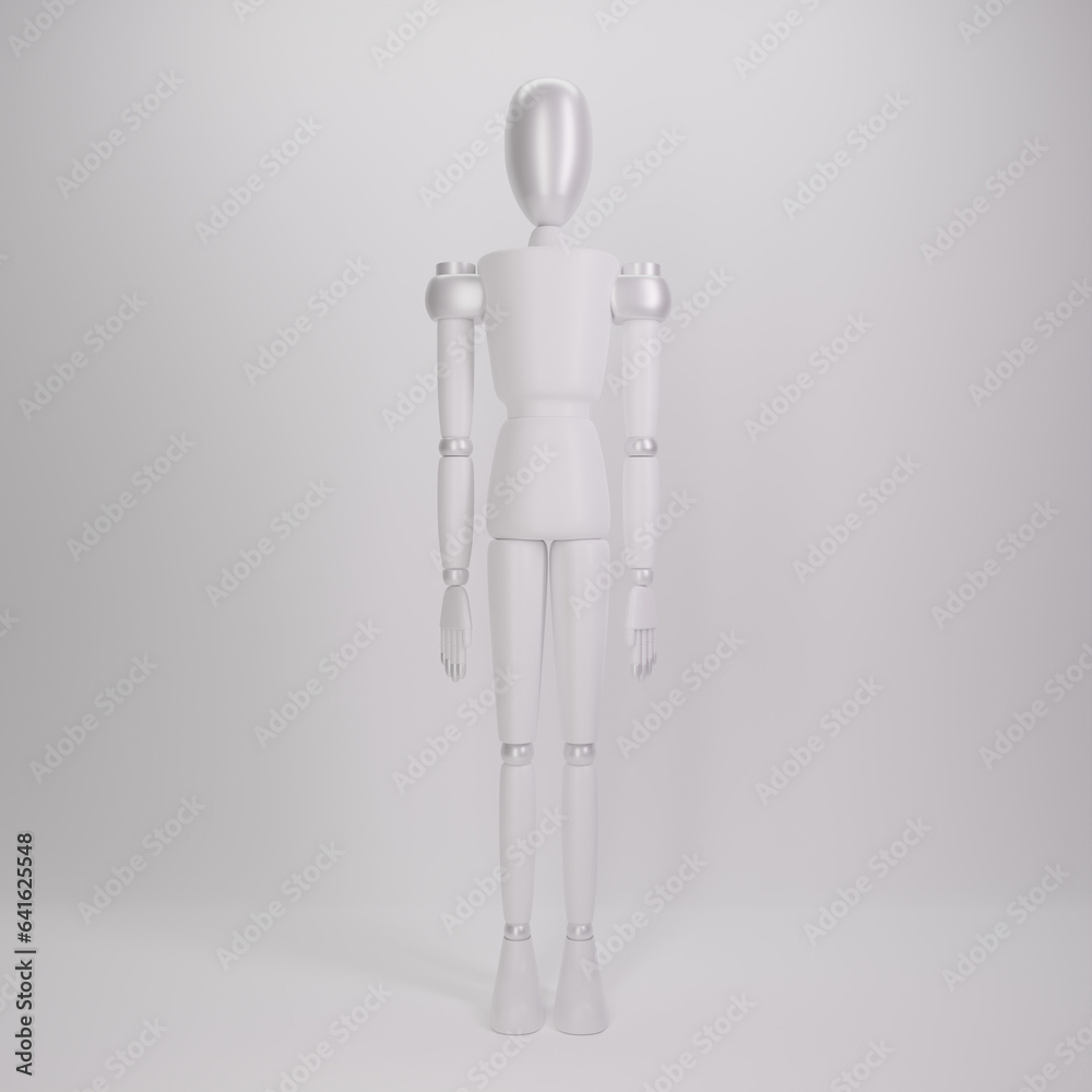 Android Standing on White Background , 3D Render Android Standing on White Background , 3D Render