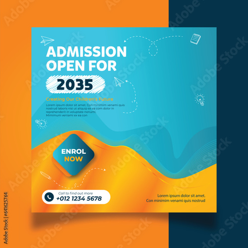 school admission social media template post