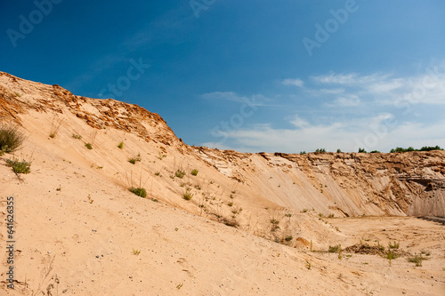 sand pit against the blue sky