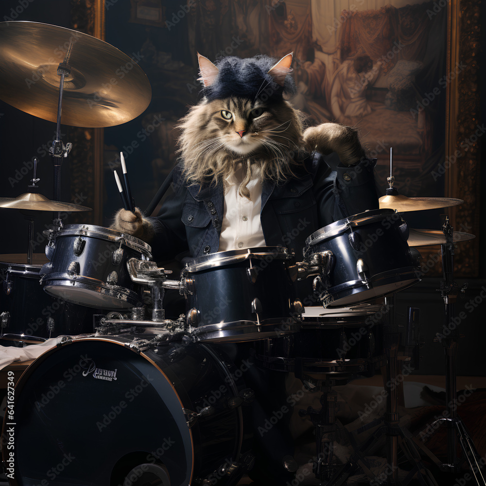 Fototapeta premium the musician cat