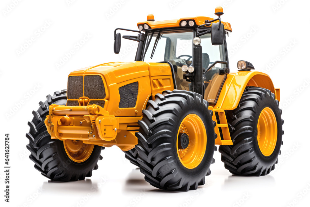 Big yellow agricultural tractor isolated on white Big yellow agricultural tractor isolated on white