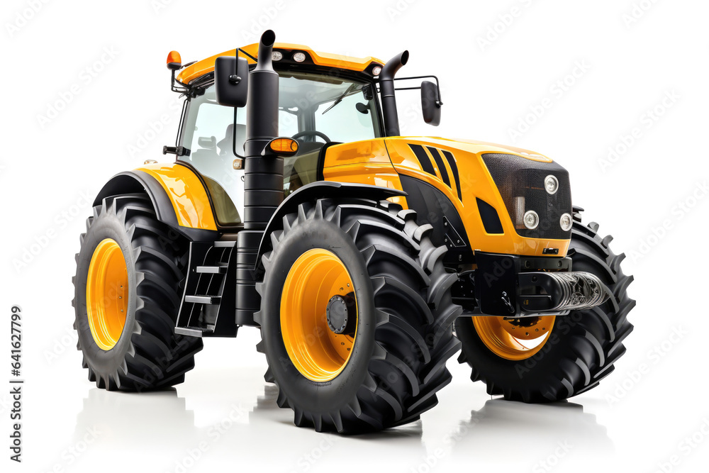 Big yellow agricultural tractor isolated on white Big yellow agricultural tractor isolated on white