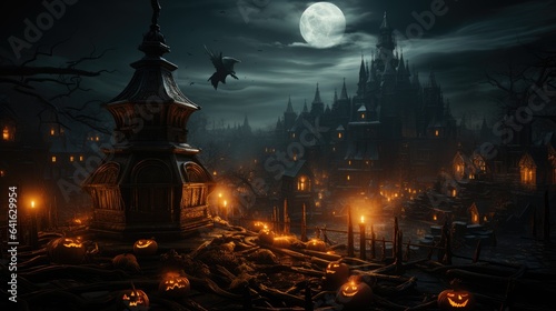 halloween night scene