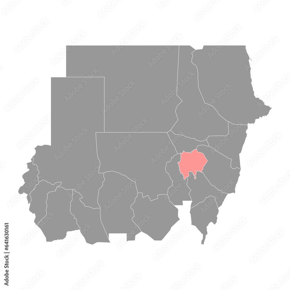 Gezira State map, administrative division of Sudan. Vector illustration. Gezira State map, administrative division of Sudan. Vector illustration.