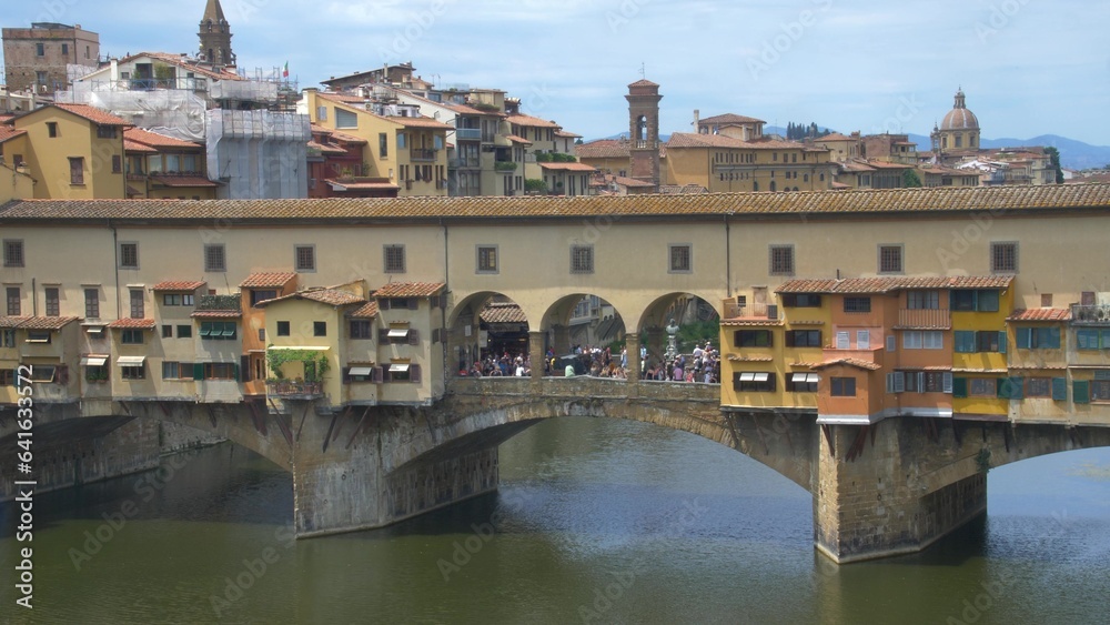 Historic Ponte Vecchio Bridge on Arno River in Florence, Tuscany, Italy