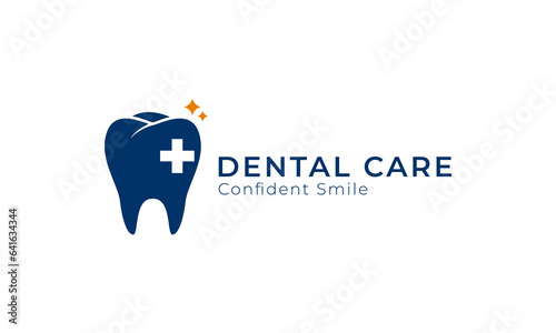 Modern dental health concept logo design vector