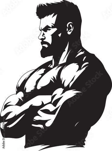 Strong man silhouette, Bodybuilder man, Fitness man logo, Fitness club and gym logo, Vector illustration, SVG	