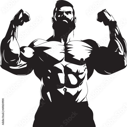 Strong man silhouette, Bodybuilder man, Fitness man logo, Fitness club and gym logo, Vector illustration, SVG