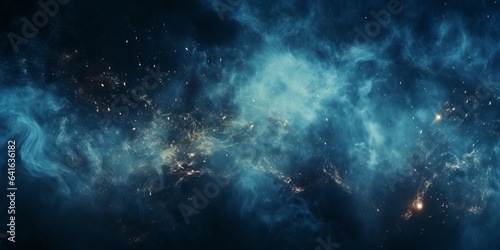 Industrial abstract blue background with flying fire generative ai