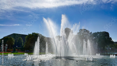 Herrliche Wasserfont  nen im Mannheimer Park