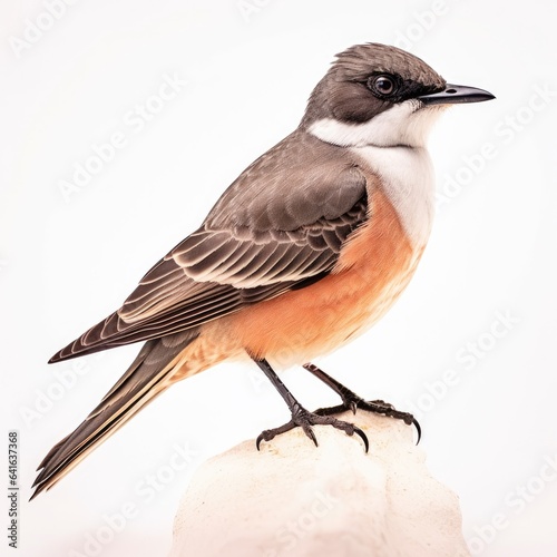 Thick-billed kingbird bird isolated on white background.
