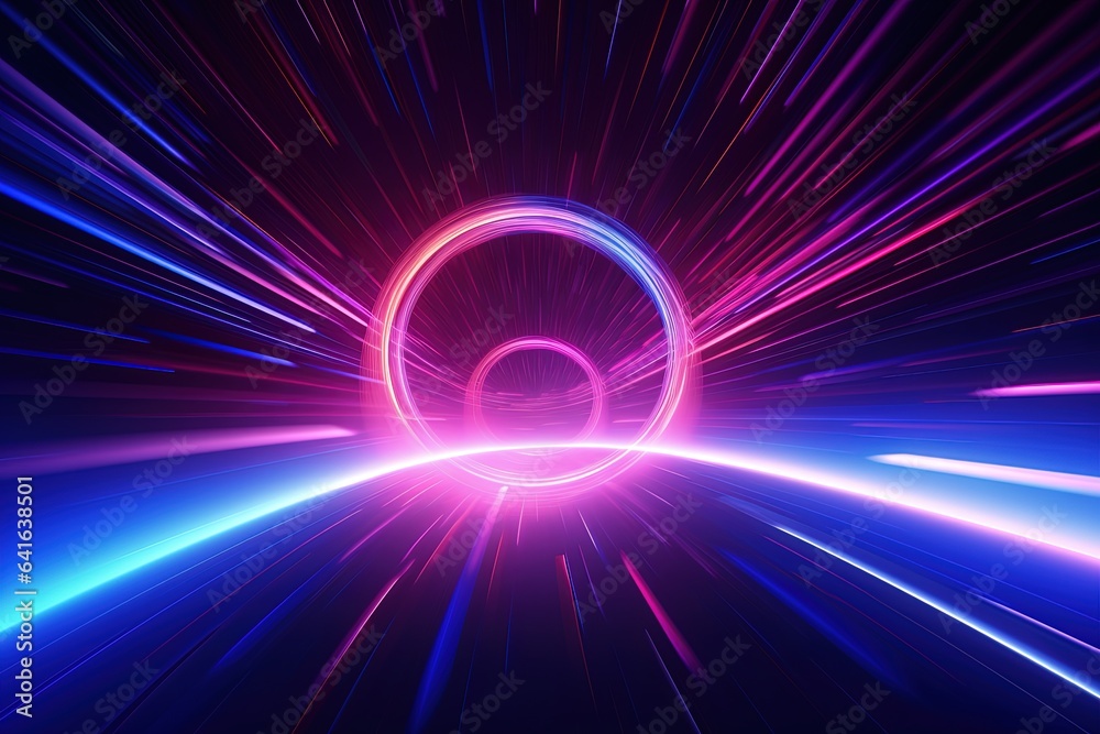 Fototapeta premium neon purple and pink spiral with black background
