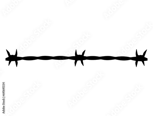 Barber wire silhouette vector art white background