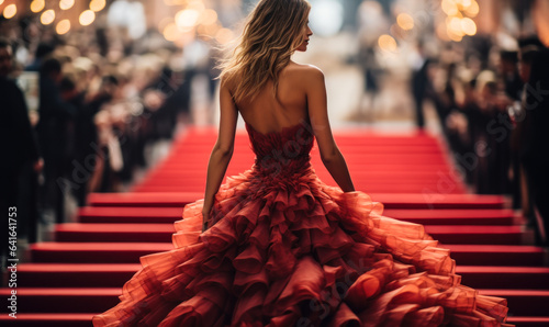 Photographie Glamour and Glitz of the Red Carpet, a Symbol of Hollywood and Fame