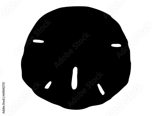 Sand dollar silhouette vector art white background