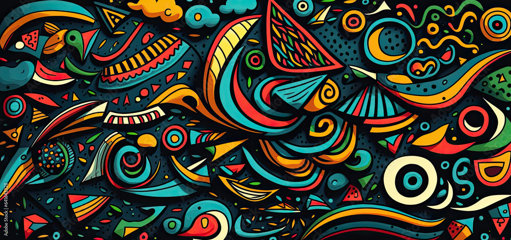 Abstract doodle pattern background 