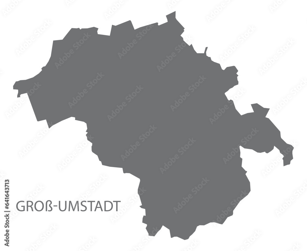 Groß-Umstadt German city map grey illustration silhouette shape