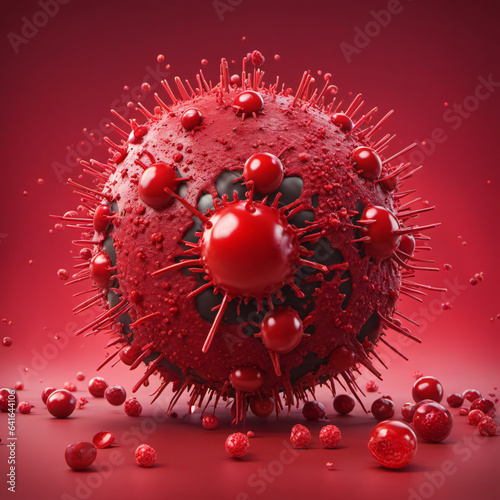 AI 3D representation of Virus in blood | Red Blood Cell