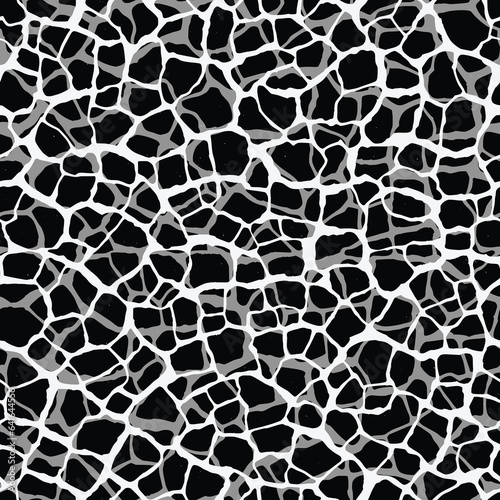 Seamless pattern, rough vector background, black and white