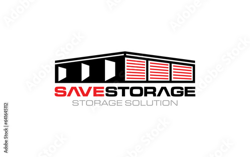 Illustration vector graphic of self storage solution company logo design template