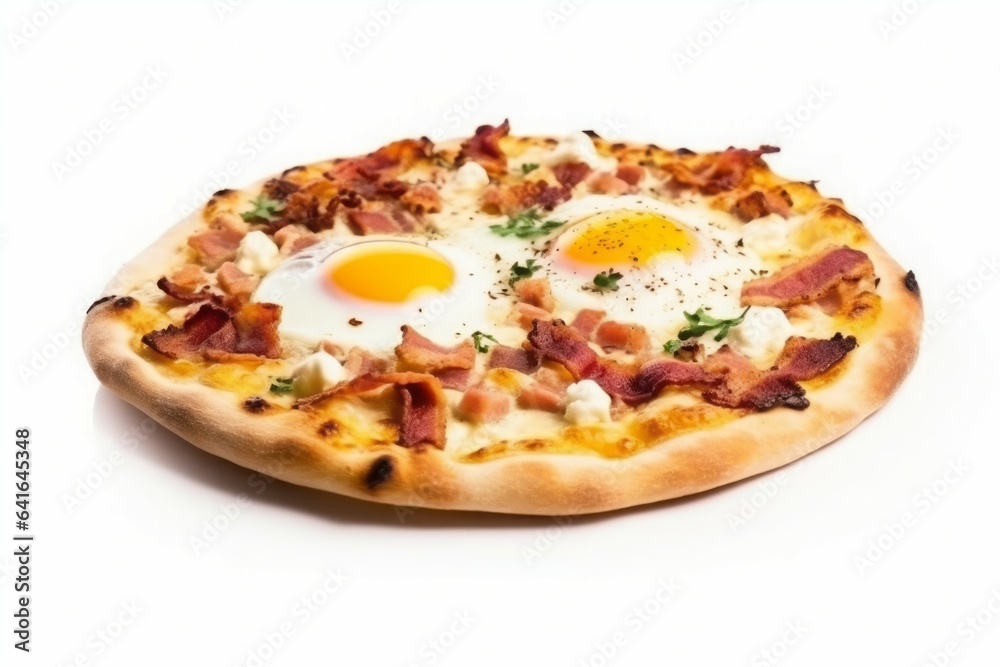 Pizza fried egg snack. Generate Ai