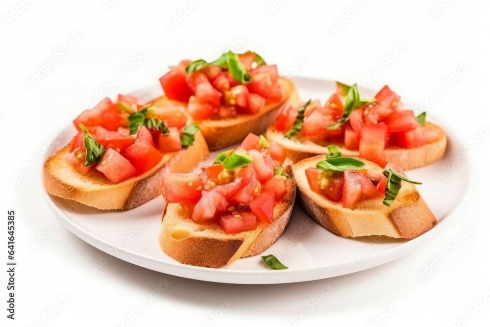 Plate bruschetta plate. Generate Ai