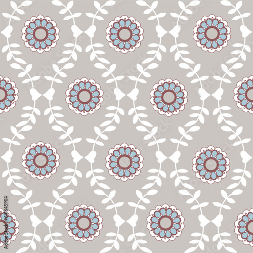 Colourful and Monochrome Flowers ,seamless pattern ,prints background