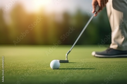 Golf is about to hit the ball. Generative AI. photo