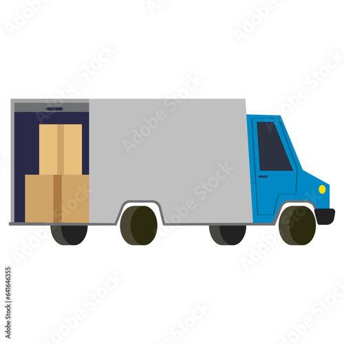 Cargo truck flat illustration