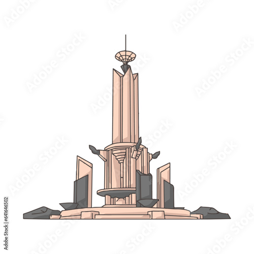 Banjarbaru Monument Indonesian Landmark Illustration