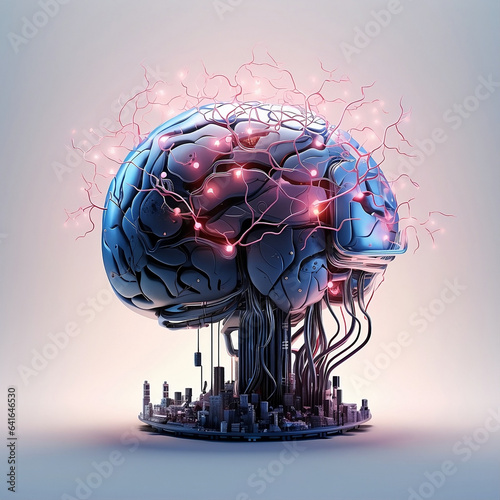 AI brain city concept