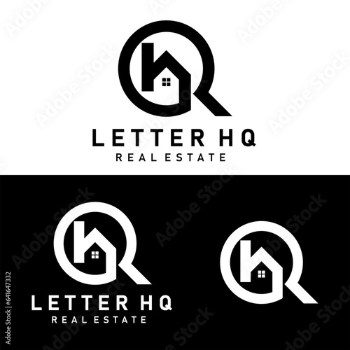letter HQ house logo design vector art