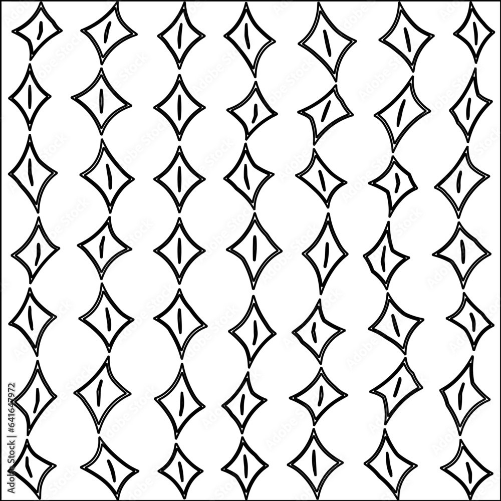 Naklejka premium Stylish texture with figures from lines.Abstract black and white pattern for web page, textures, card, poster, fabric, textile. Monochrome graphic repeating design.