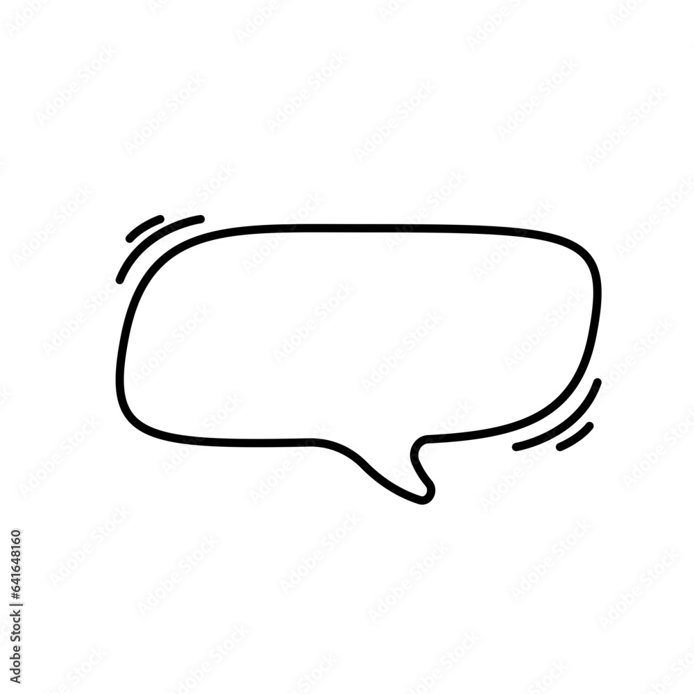 Naklejka premium Hand drawn text box. Cute cartoon style talking dialogue. 