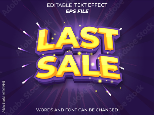 last sale text effect 3d editable text. vector template