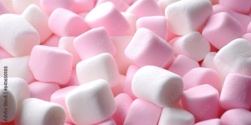 Background made of a lot of white and generic marshmallows Background made of a lot of white and generic marshmallows