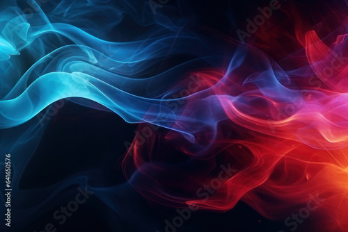 Colored smoke on a black background. Background for the site. AI generative.