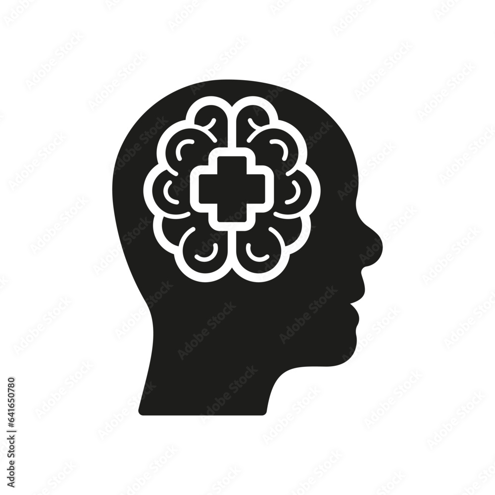 Mental Health Silhouette Icon. Medical Aid for Humans with Psychological Disorder Glyph Pictogram. Psychology Care Solid Sign. Psychiatry Emotional Support Symbol. Isolated Vector Illustration Mental Health Silhouette Icon. Medical Aid for Humans with Psychological Disorder Glyph Pictogram. Psychology Care Solid Sign. Psychiatry Emotional Support Symbol. Isolated Vector Illustration