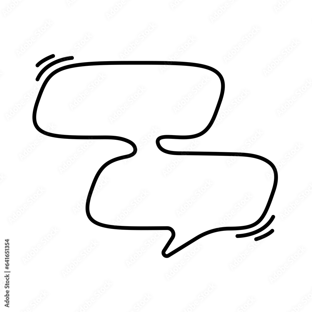 Hand drawn text box. Cute cartoon style talking dialogue.