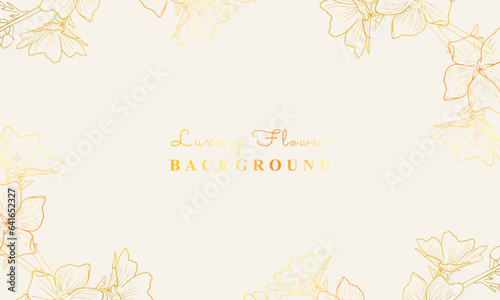 aesthetic luxury botanical golden lines botanic background design