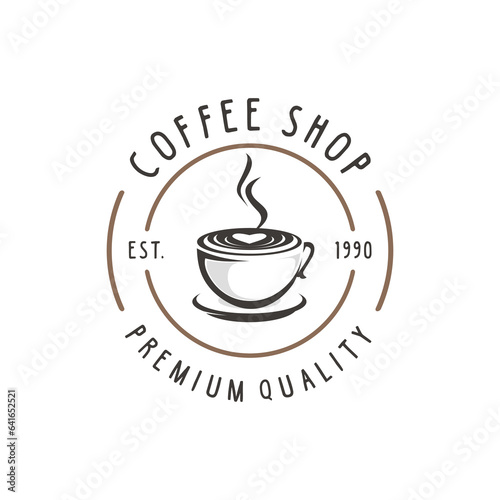 Coffee logo vector design template, retro vintage coffee shop logo