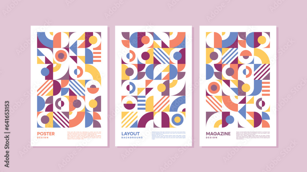 A Symphony of Colors and Shapes. Vibrant Pop Art Geometrics in Dynamic Vector Layout.