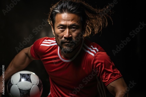 A Man With Dreadlocks Holding A Soccer Ball. Сoncept Dreadlocks, Soccer, Self Confidence, Male Empowerment © Ян Заболотний