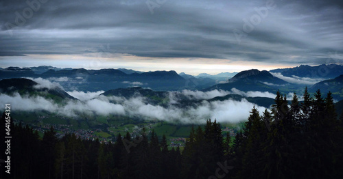 Fog over the mountains in Wildschönau, Austria, July 2012