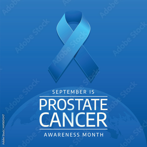 Prostate Cancer Awareness Month design template good for celebration usage. blue ribbon design template. flat ribbon design. vector eps 10.